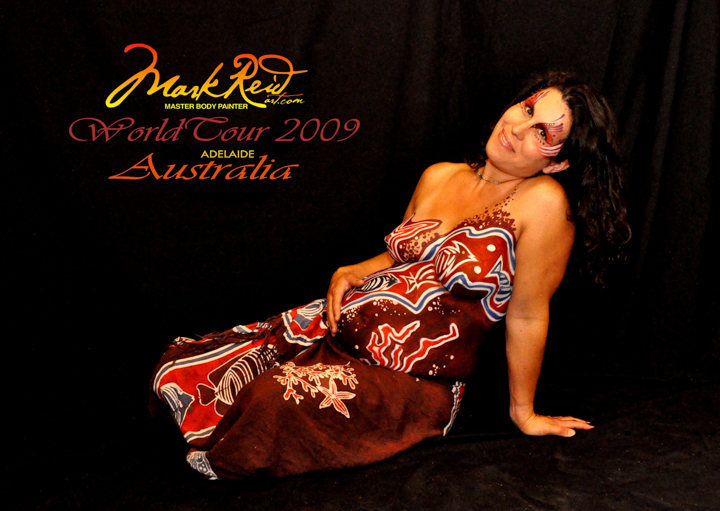 beautiful body painting of a pregnant woman in repose